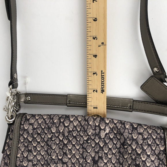 NWOT COACH Taylor Snake Print Flap Gunmetal Trim Crossbody Hand Bag F26036 - Picture 9 of 16